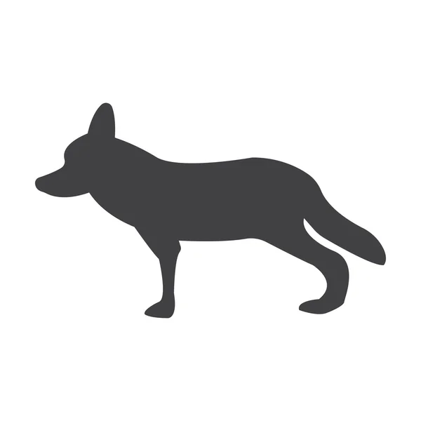 Coyote black simple icon on white background for web — Stock Vector