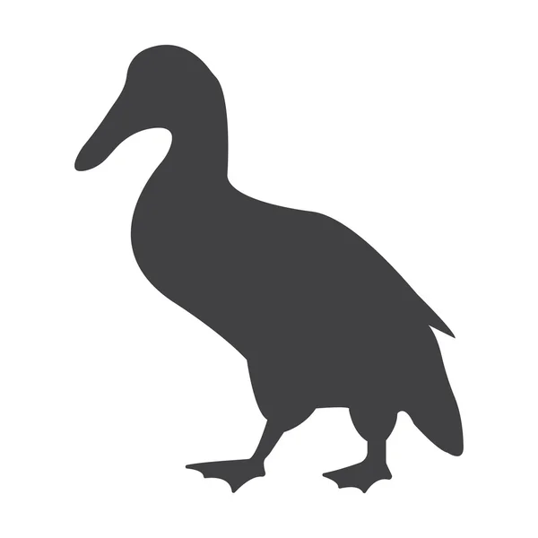 Duck black simple icon on white background for web — Stock Vector