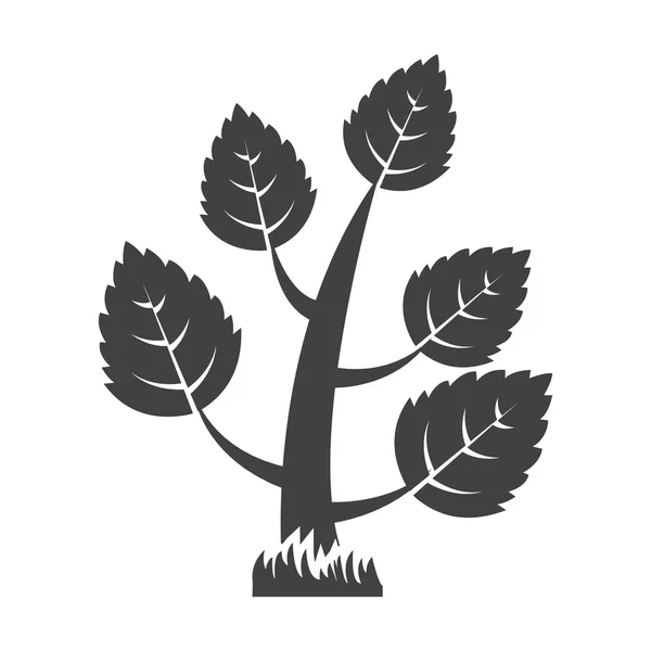Tree svart enkel ikon på vit bakgrund för webben — Stock vektor