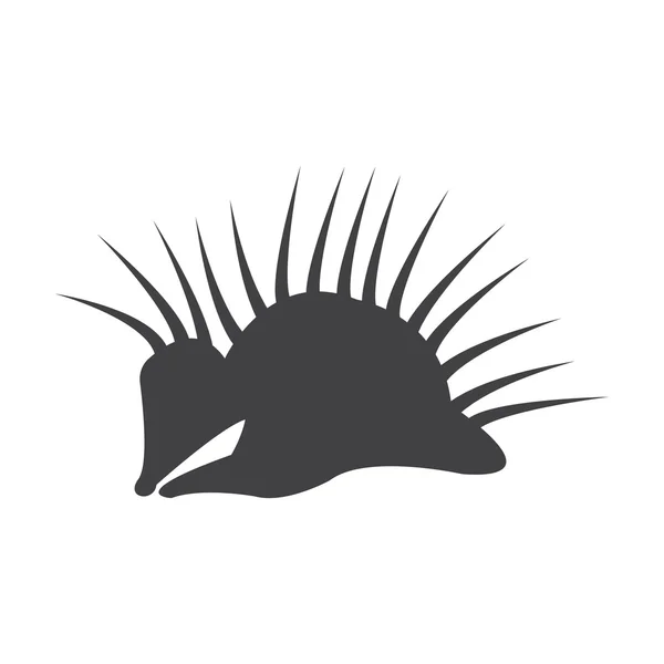 Porcupine svart enkel ikon på vit bakgrund för webben — Stock vektor
