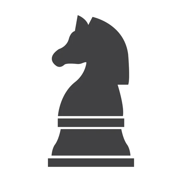 Scacchi cavaliere nero semplice icona su sfondo bianco per il web — Vettoriale Stock