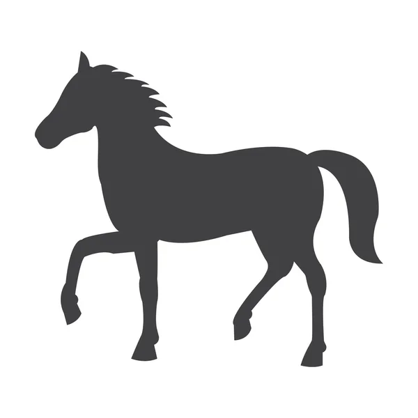 Kůň černý jednoduchý ikona na bílém pozadí webu — Stockový vektor