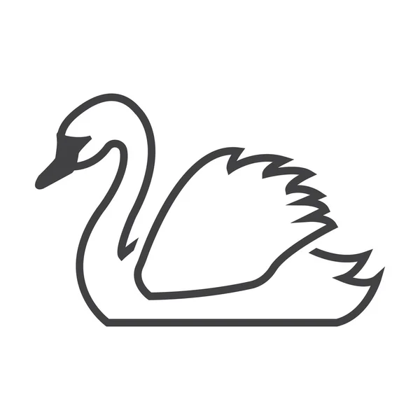 Swan black simple icon on white background for web — Stock Vector