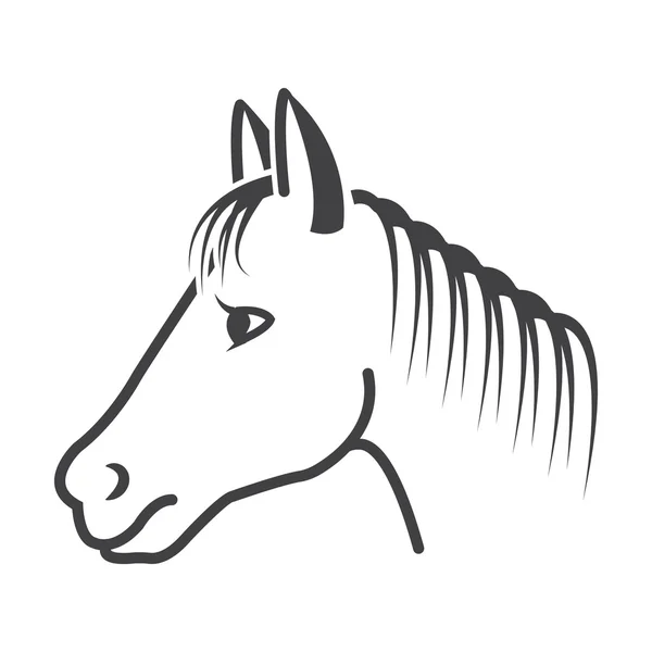 Cavalo preto simples ícone no fundo branco para web — Vetor de Stock