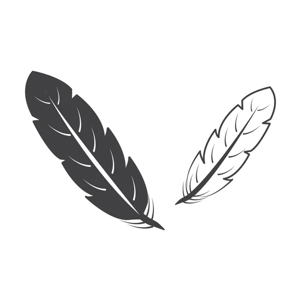 Federn schwarz einfaches Symbol auf weißem Hintergrund für Web — Stockvektor