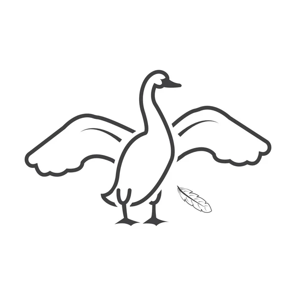 Cisne negro icono simple sobre fondo blanco para la web — Archivo Imágenes Vectoriales