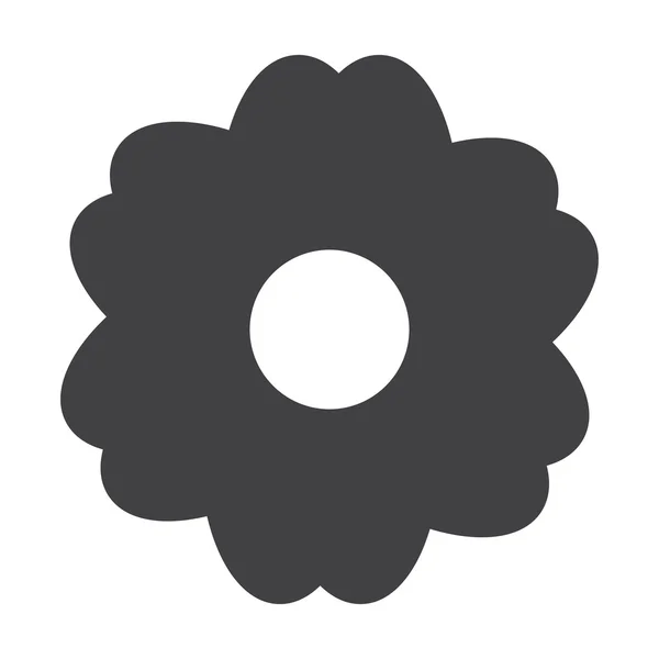 Flor negro icono simple sobre fondo blanco para web — Vector de stock