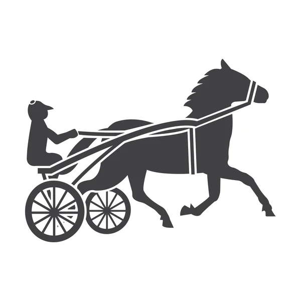 Cavalo preto simples ícone no fundo branco para web —  Vetores de Stock