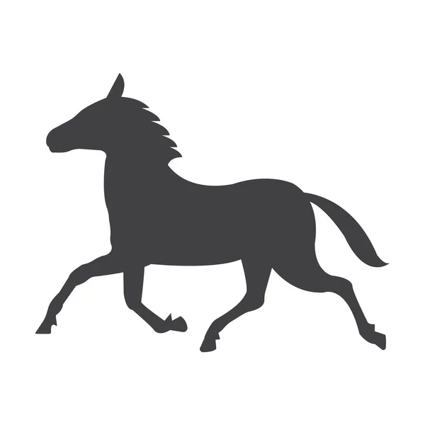 Cavalo preto simples ícone no fundo branco para web — Vetor de Stock