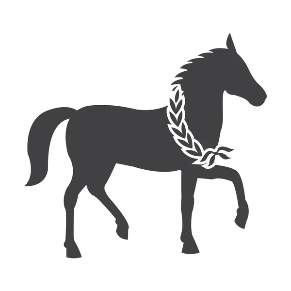 Fekete ló egyszerű ikonra a fehér háttér a web — Stock Vector