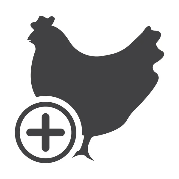 Web の白い背景の上の鶏黒シンプルなアイコン — ストックベクタ