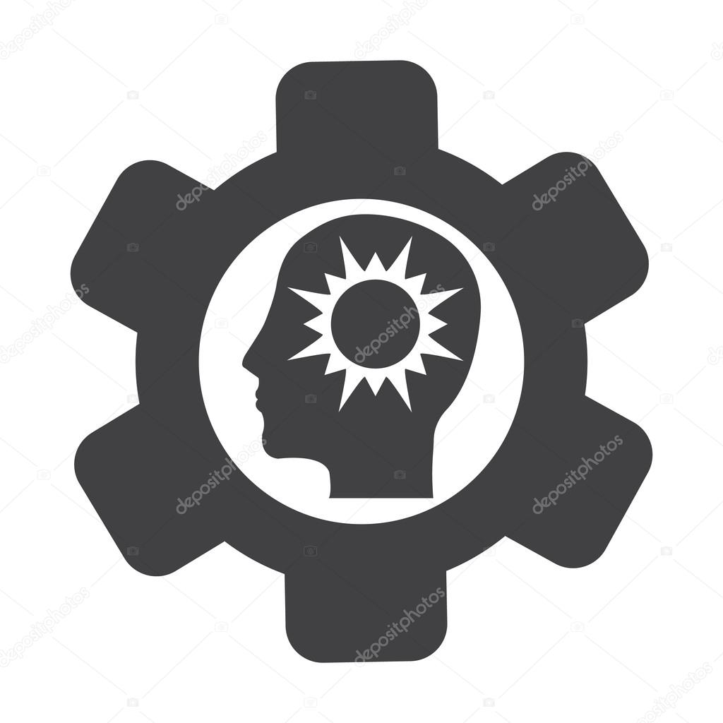  cogwheel black simple icon on white background for web