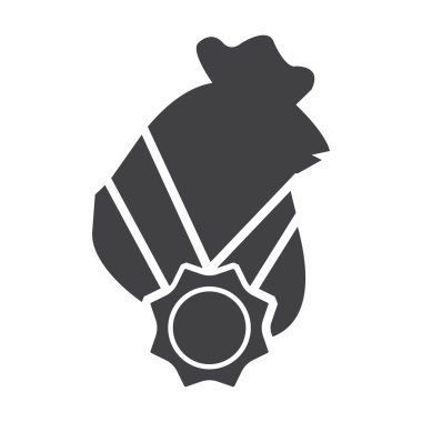 web için beyaz arka planda siyah tavuk basit simgesi