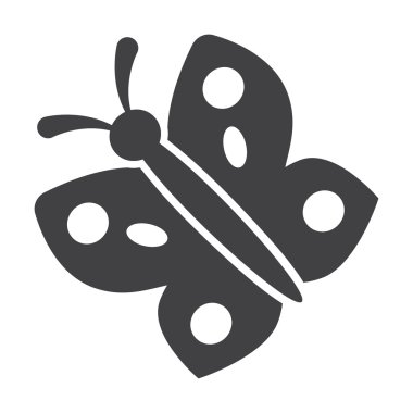 web için beyaz arka planda siyah kelebek basit simgesi