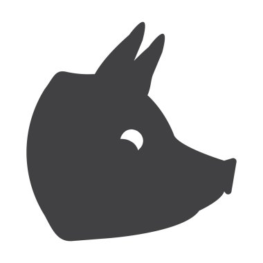 web için beyaz arka planda siyah domuz basit simgesi