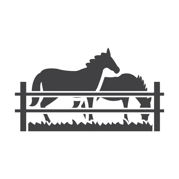 Paarden zwarte eenvoudige pictogram op witte achtergrond voor web — Stockvector