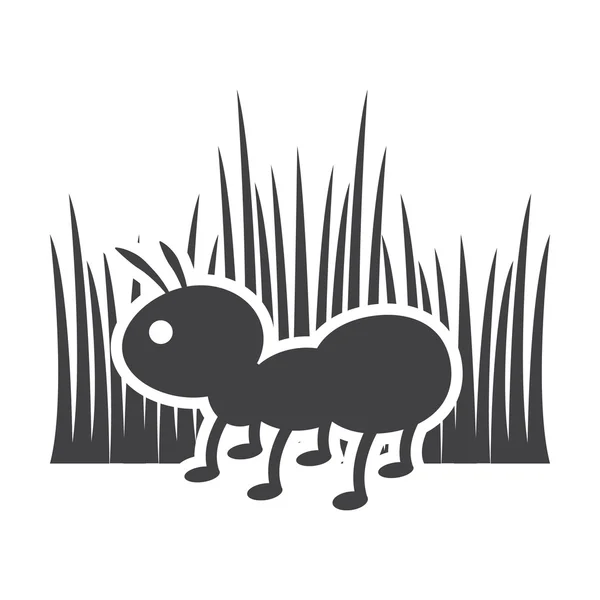 Ant negro icono simple sobre fondo blanco para web — Archivo Imágenes Vectoriales