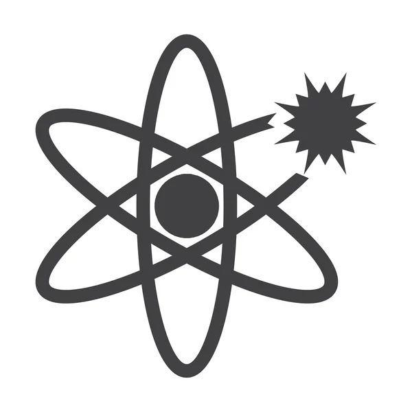 Web の白い背景に黒原子シンプルなアイコン — ストックベクタ