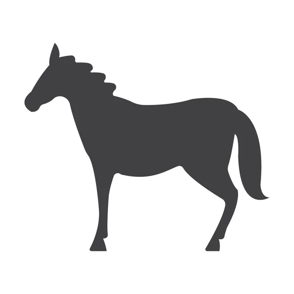 Fekete ló egyszerű ikonra a fehér háttér a web — Stock Vector