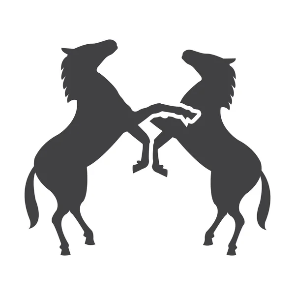 Лошади черный простой значок на белом фоне для веб — стоковый вектор