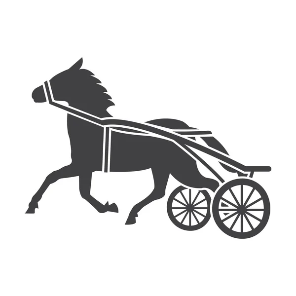 Cavalo preto simples ícone no fundo branco para web —  Vetores de Stock