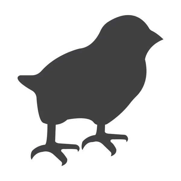 Pollito negro icono simple sobre fondo blanco para web — Vector de stock