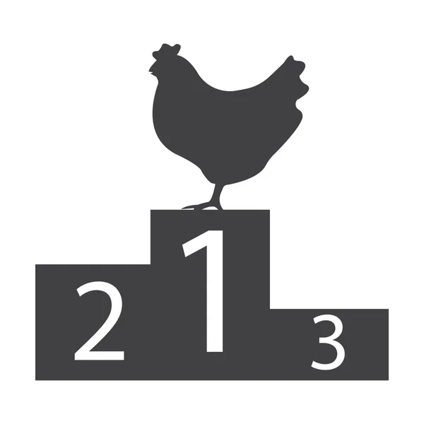 Web の白い背景の上の鶏黒シンプルなアイコン — ストックベクタ