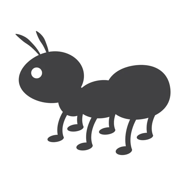 Ant negro icono simple sobre fondo blanco para web — Vector de stock