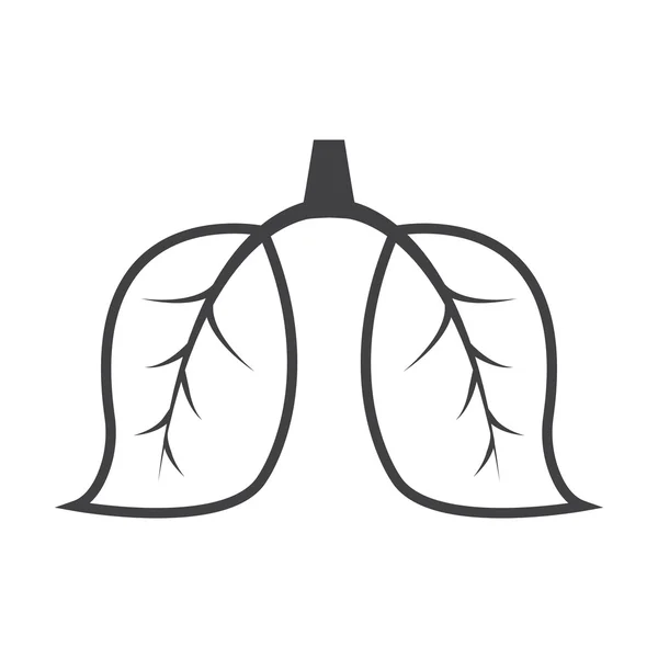 Lungs black simple icon on white background for web — Stock Vector
