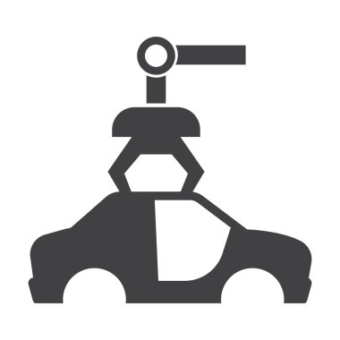 Araba bitki siyah beyaz arka plan web için basit simgesine