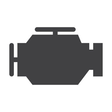 Web için beyaz arka planda siyah motoru basit simgesini