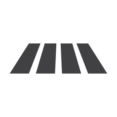 Web için beyaz arka planda siyah yaya geçidi basit simgesi