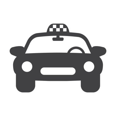 Taksi Araba siyah beyaz arka plan web için basit simgesine