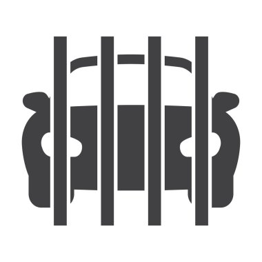 çok siyah basit simgesi web için beyaz arka planda haciz