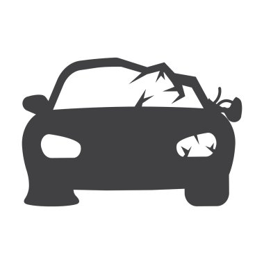 araba kazasında siyah basit simgeler Web için ayarla