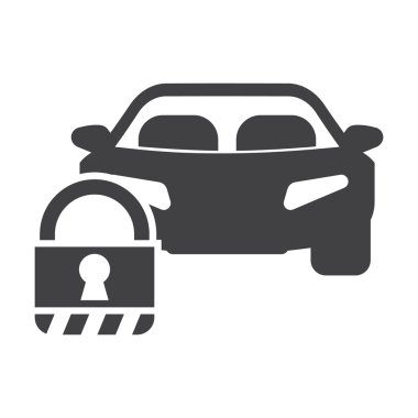 web için kilit Araba siyah basit Icons set