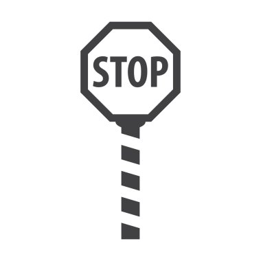 web için beyaz arka planda siyah dur basit simgesi sonrası