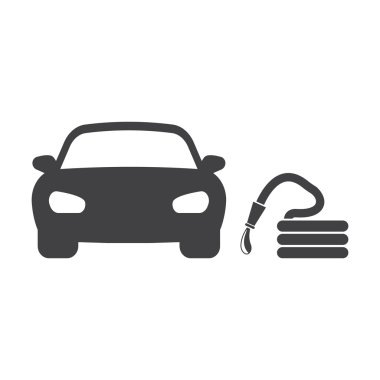 Oto yıkama siyah basit simgeler web için ayarla