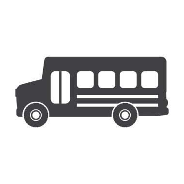 okul otobüsü siyah basit simgeler web için ayarla