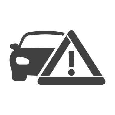 Araba siyah basit simgesi beyaz arka planda siyah web basit simgeler web için ayarlamak için uyarı