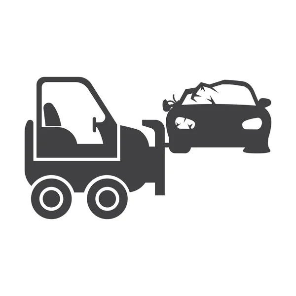 Dump car nero semplice icona su sfondo bianco per il web — Vettoriale Stock