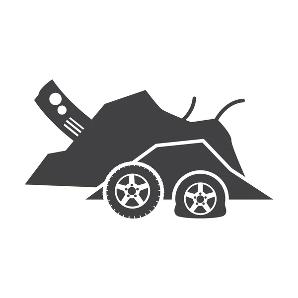 Dump Auto schwarz einfaches Symbol auf weißem Hintergrund für Web — Stockvektor