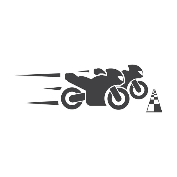 Motocicleta de carreras negro icono simple sobre fondo blanco para web — Archivo Imágenes Vectoriales