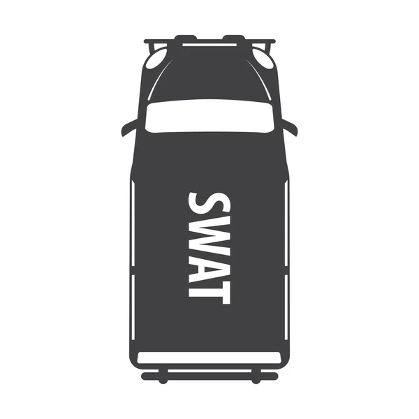 SWAT autó fekete egyszerű ikonra a fehér háttér a web — Stock Vector