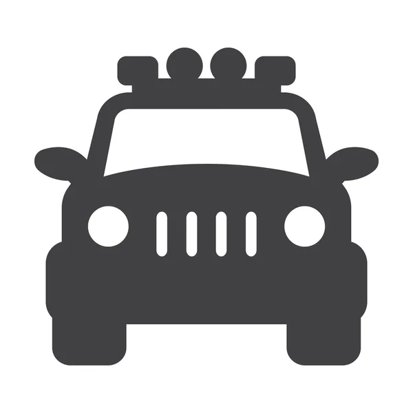Jednoduchý ikona Jeep černé na bílém pozadí pro webové — Stockový vektor