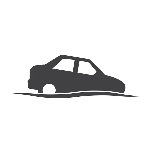 Car wave black simple icon on white background for web — Stock Vector