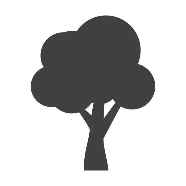 Ikon sederhana pohon hitam pada latar belakang putih untuk web - Stok Vektor