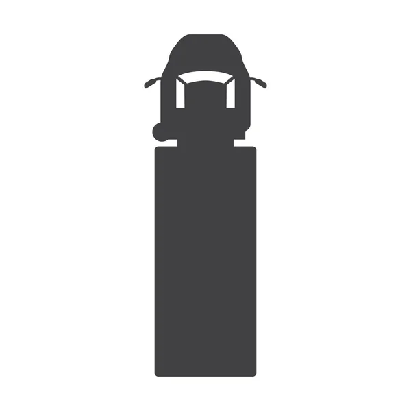 Lastbil svart enkel ikon på vit bakgrund för webben — Stock vektor
