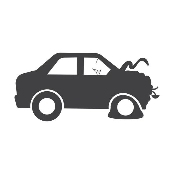 Accidente de coche negro icono simple sobre fondo blanco para la web — Archivo Imágenes Vectoriales