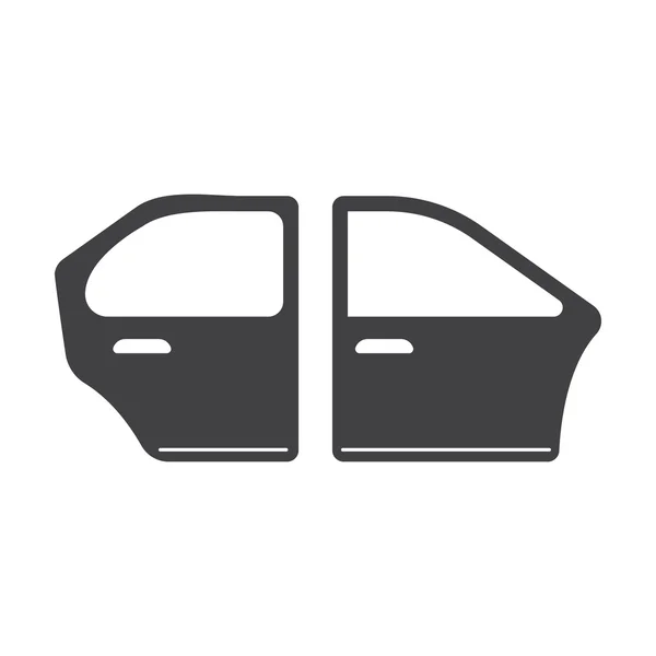 Puerta del coche negro icono simple sobre fondo blanco para web — Archivo Imágenes Vectoriales